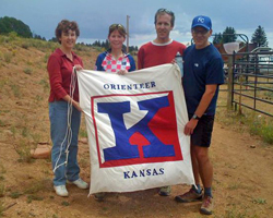 Photo of the 2010 US Relays Orienteering Champs in the 8-point race in Colorado.
