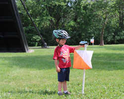 Photo of boy at  control.